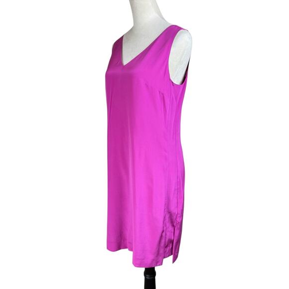 Cynthia Rowley Magenta Pink Purple 100% Silk Sleeveless V-neck Mini Slip Dress - Picture 1 of 10
